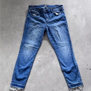 Abercrombie & Fitch Distressed Blue Ankle Jeans